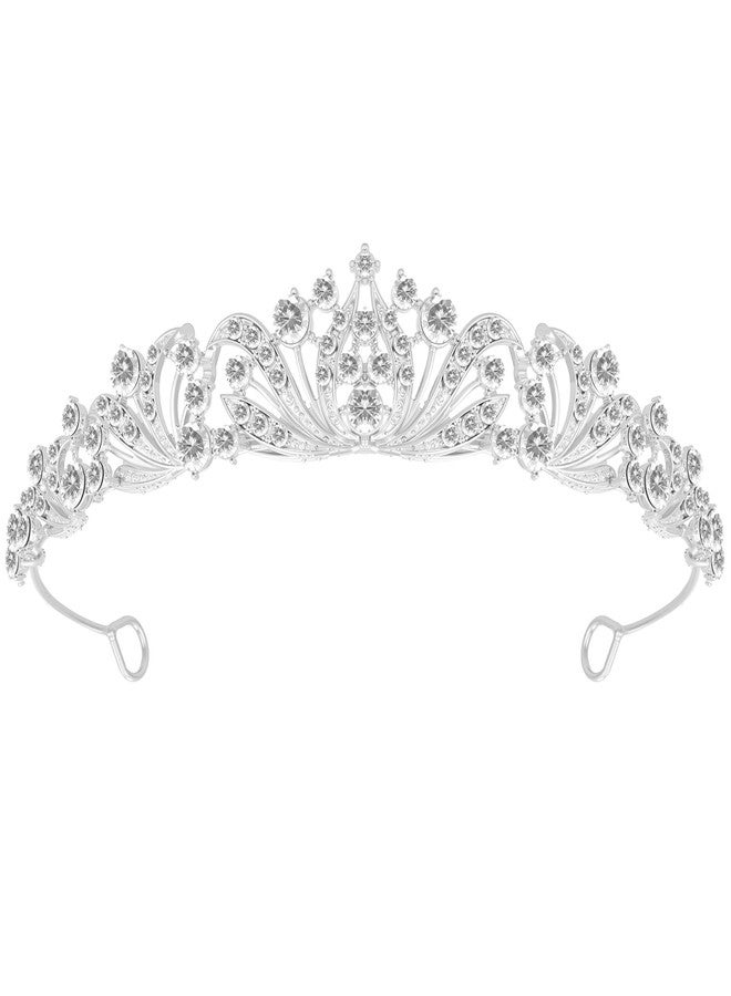 Papoopy Tiaras Crown for Women, Wedding Headpieces for Bridal, Birthday, Prom, Quinceanera Silver - Image 1